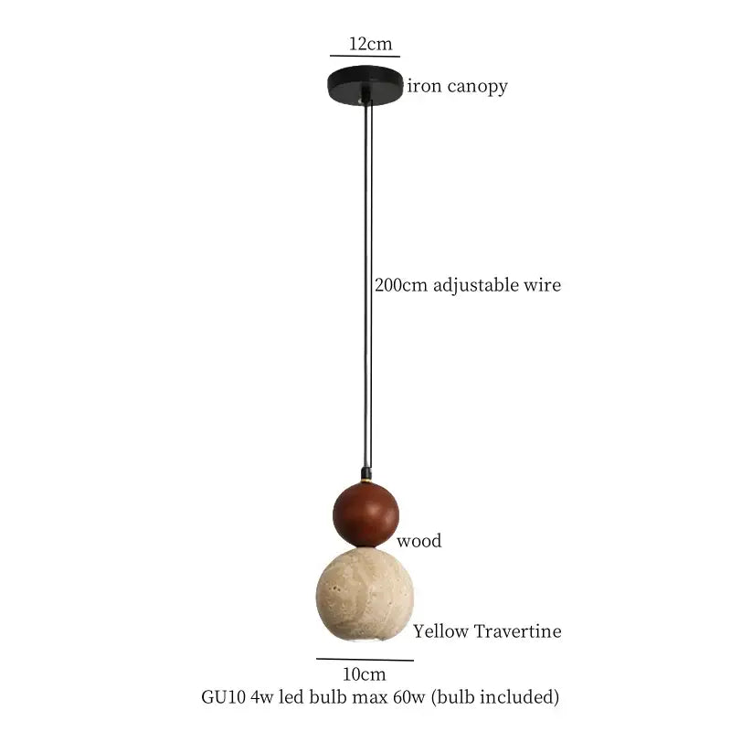 Minimalist off white creative stone led pendant light dining room