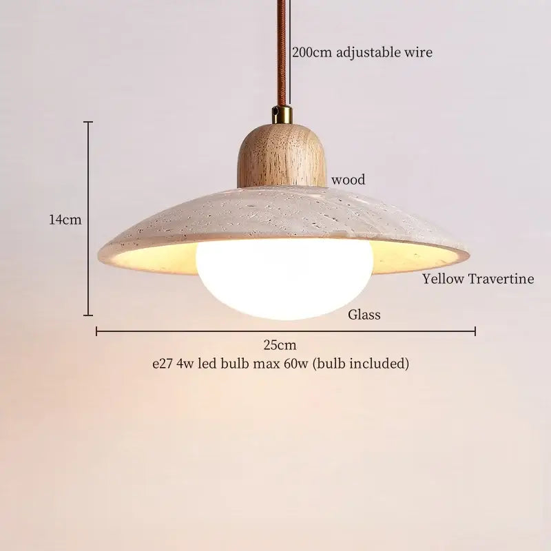 Minimalist off white creative stone led pendant light dining room