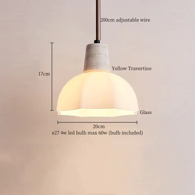 Minimalist off white creative stone led pendant light dining room