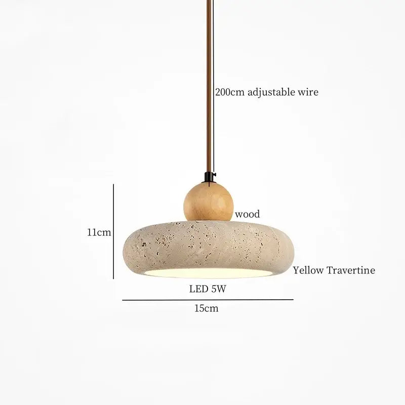 Minimalist off white creative stone led pendant light dining room