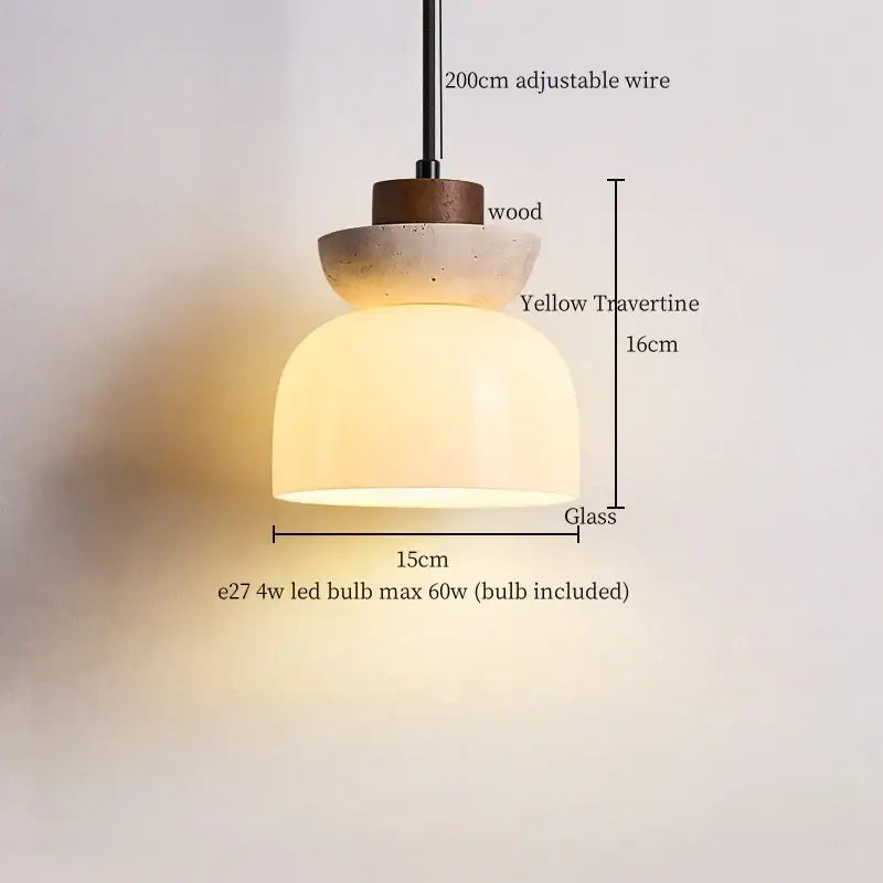 Minimalist off white creative stone led pendant light dining room