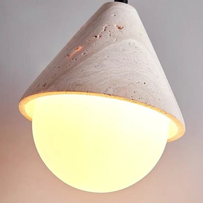 Minimalist off white creative stone led pendant light dining room