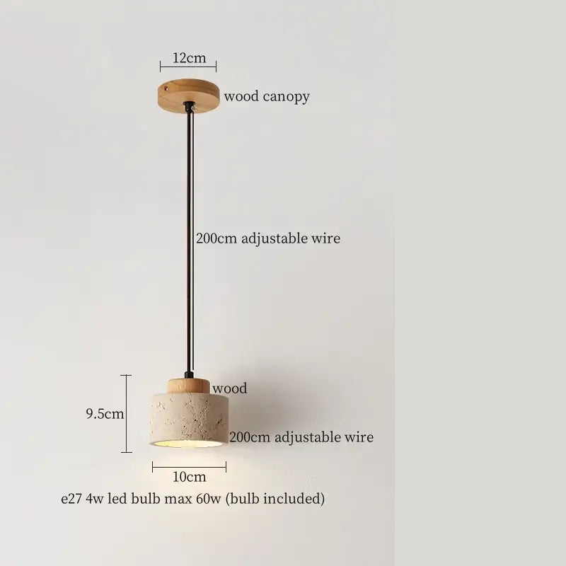 Minimalist off white creative stone led pendant light dining room
