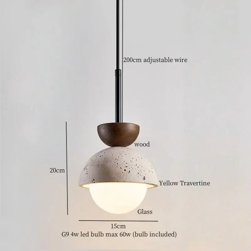Minimalist off white creative stone led pendant light dining room