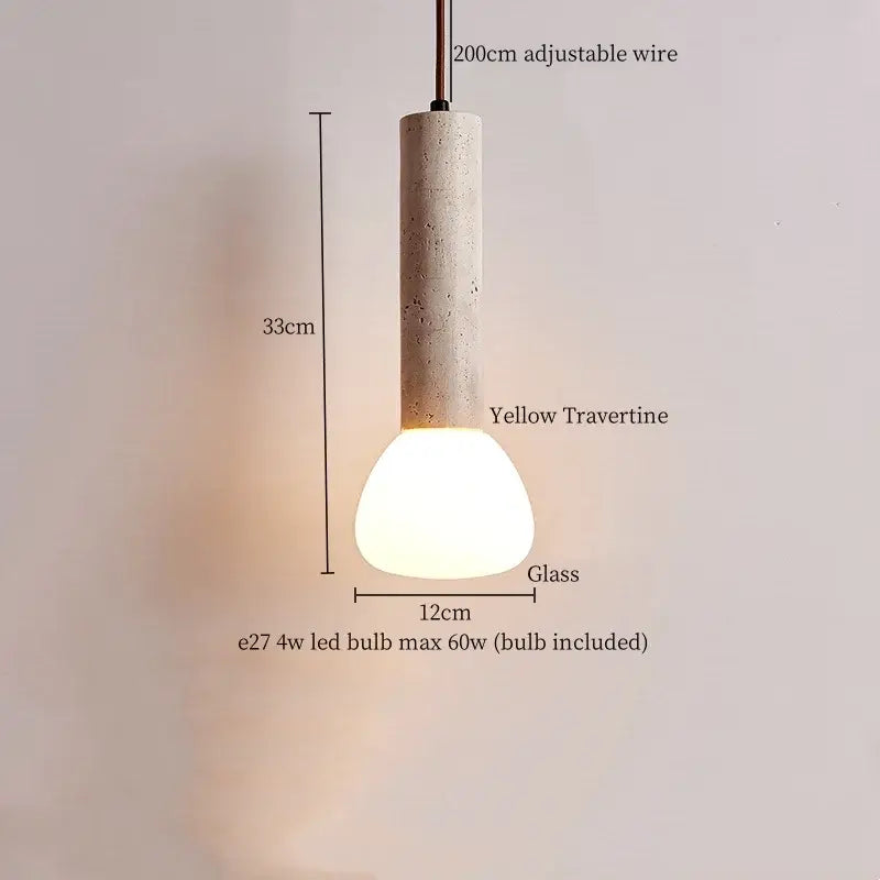 Minimalist off white creative stone led pendant light dining room