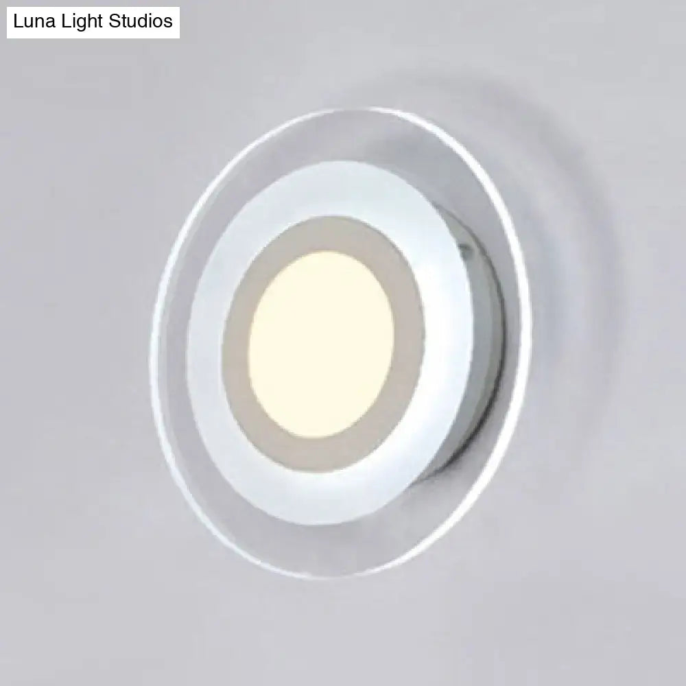 Minimalist off white square led wall lamp bedroom triangle round light