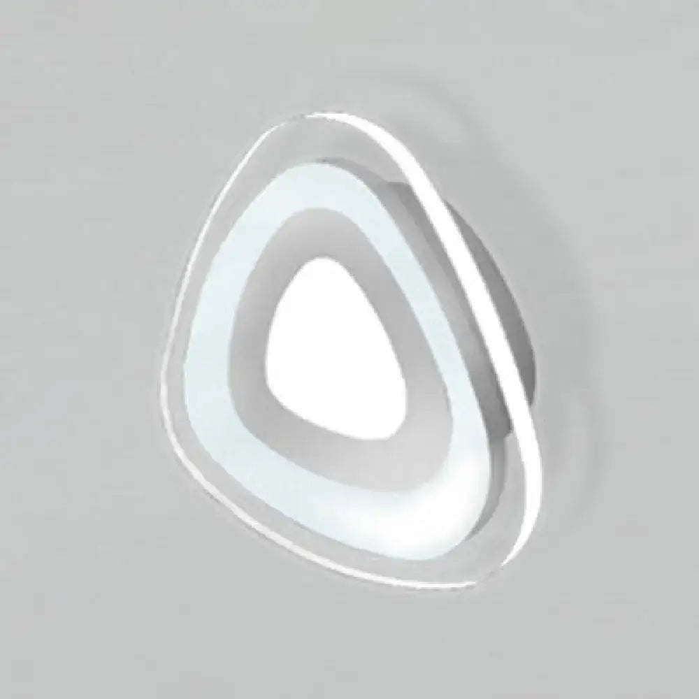 Minimalist off white square led wall lamp bedroom triangle round light