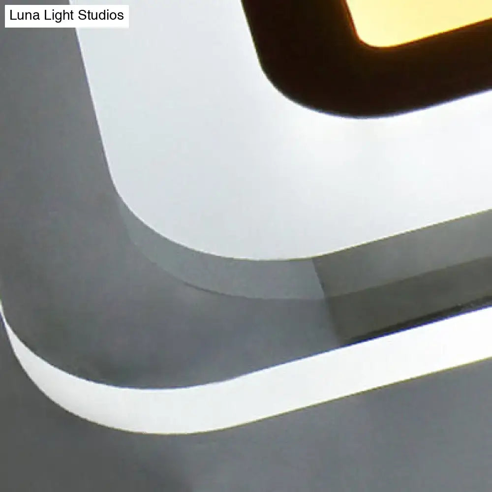 Minimalist off white square led wall lamp bedroom triangle round light