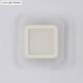 Minimalist off white square led wall lamp bedroom triangle round light