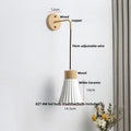 Minimalist ribbed ceramic led wall lamp bedroom wood decor
