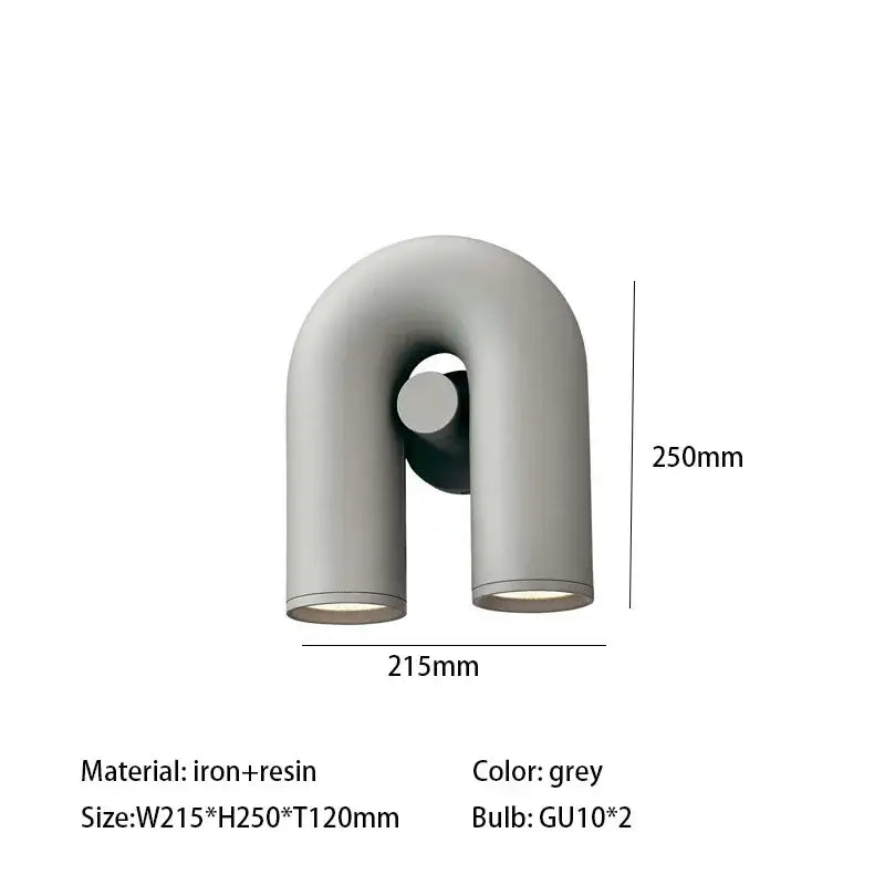 Minimalist terracotta cirkus tube wall sconce bedroom reading light