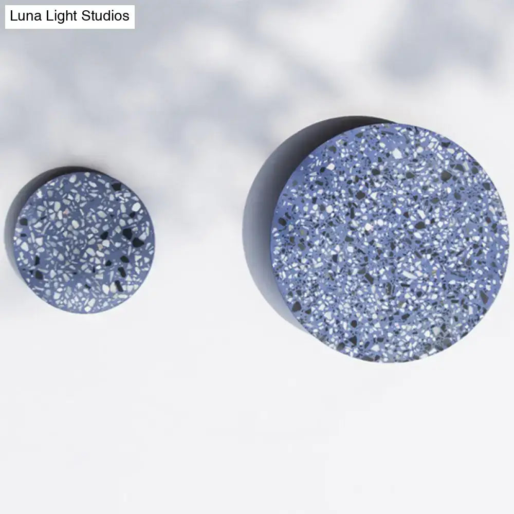 Minimalist terrazzo round led wall sconce bedroom light