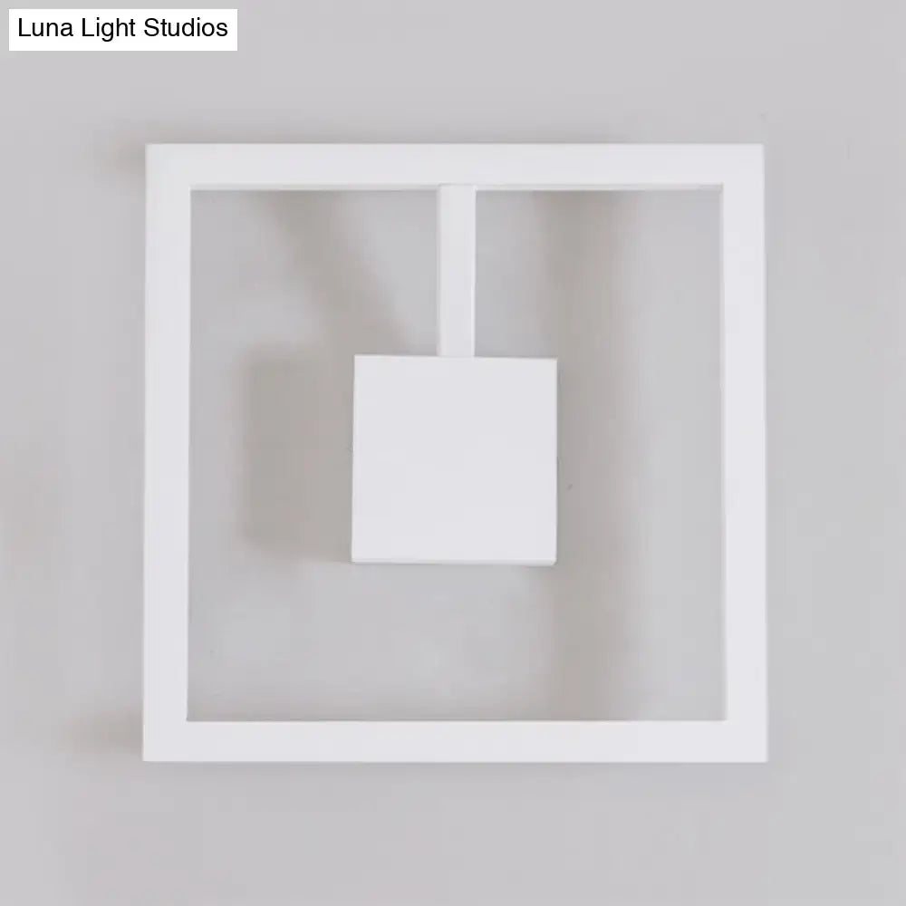 Minimalist white acrylic wall light fixture bedroom direct wired electric