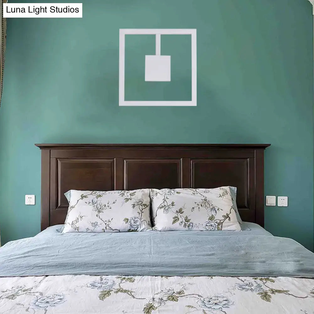Minimalist white acrylic wall light fixture bedroom direct wired electric