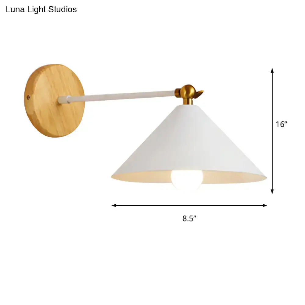 Minimalist white and brass pyramid wall lighting bedroom sconce