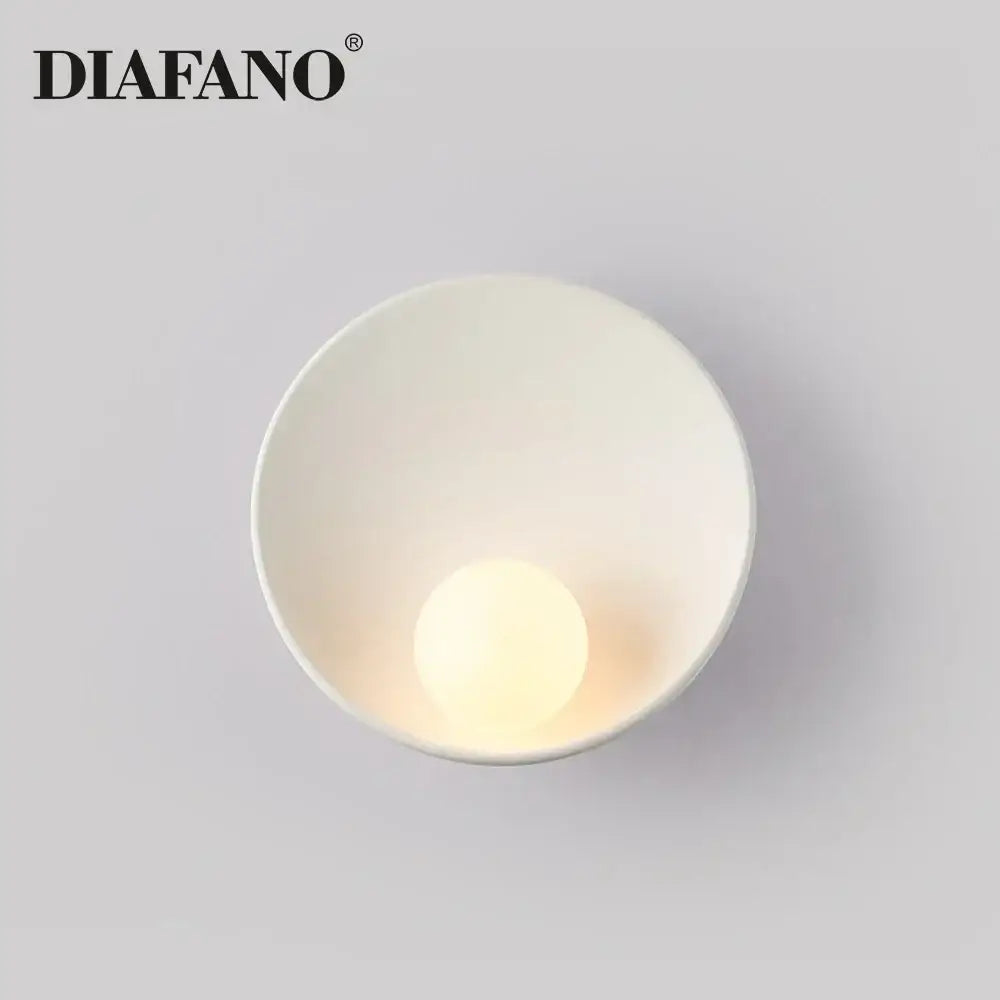 Minimalist white ceramic led wall sconce bedroom lighting