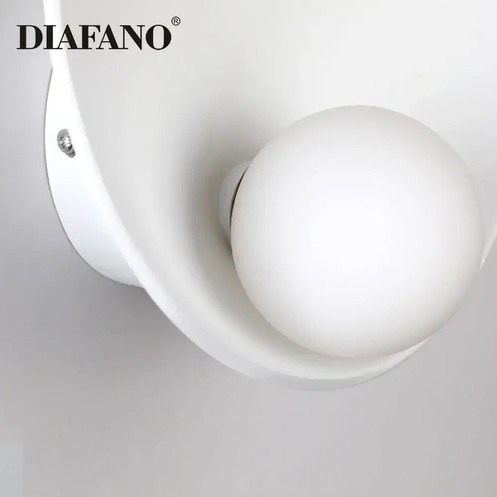 Minimalist white ceramic led wall sconce bedroom lighting