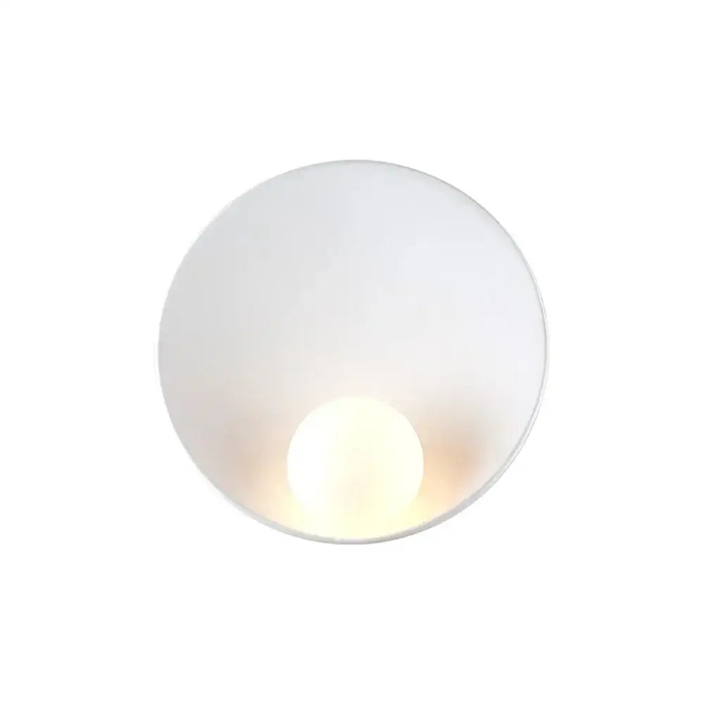 Minimalist white ceramic led wall sconce bedroom lighting