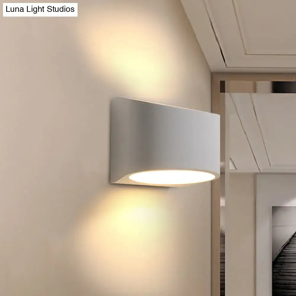 Minimalist white cylindrical led wall sconce bedroom wall lamp