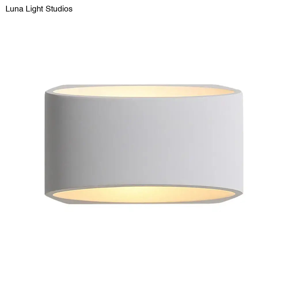 Minimalist white cylindrical led wall sconce bedroom wall lamp