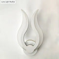 Minimalist white flame wall sconce bedroom led light