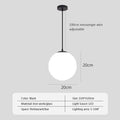 Minimalist white glass ball pendant lights for dining room