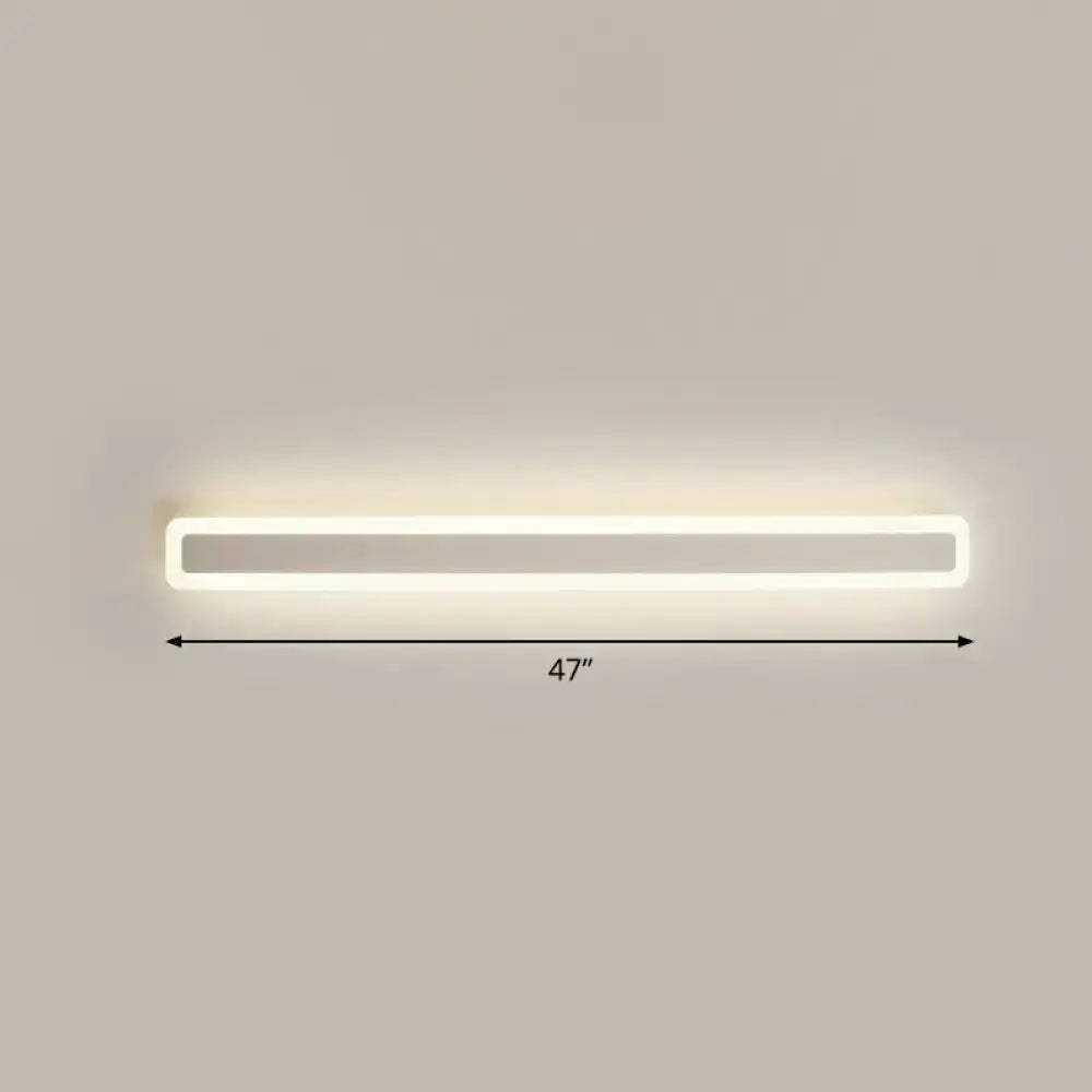 Minimalist white led vanity light bathroom wall sconce