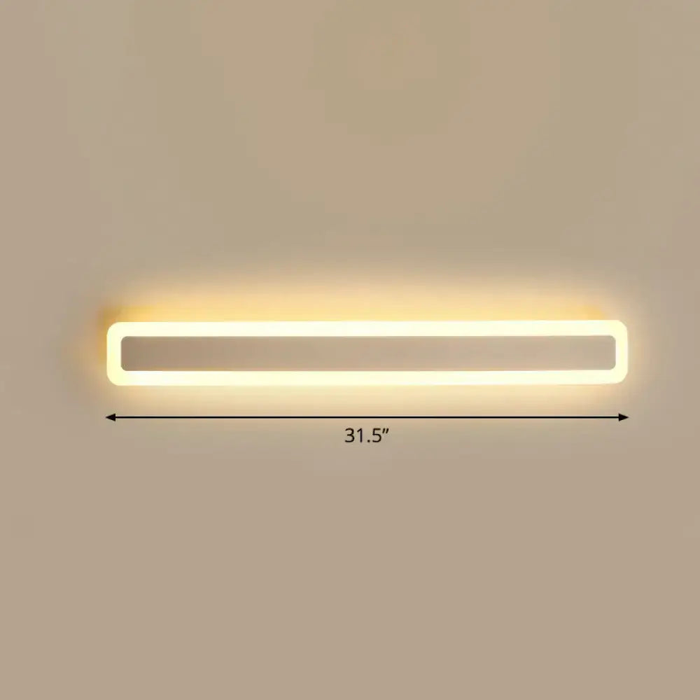 Minimalist white led vanity light bathroom wall sconce