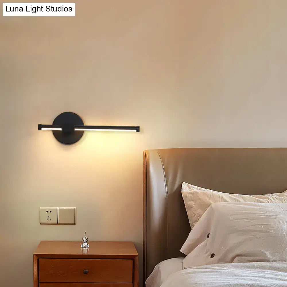 Minimalist white metallic led wall sconce bedroom wall mount lighting