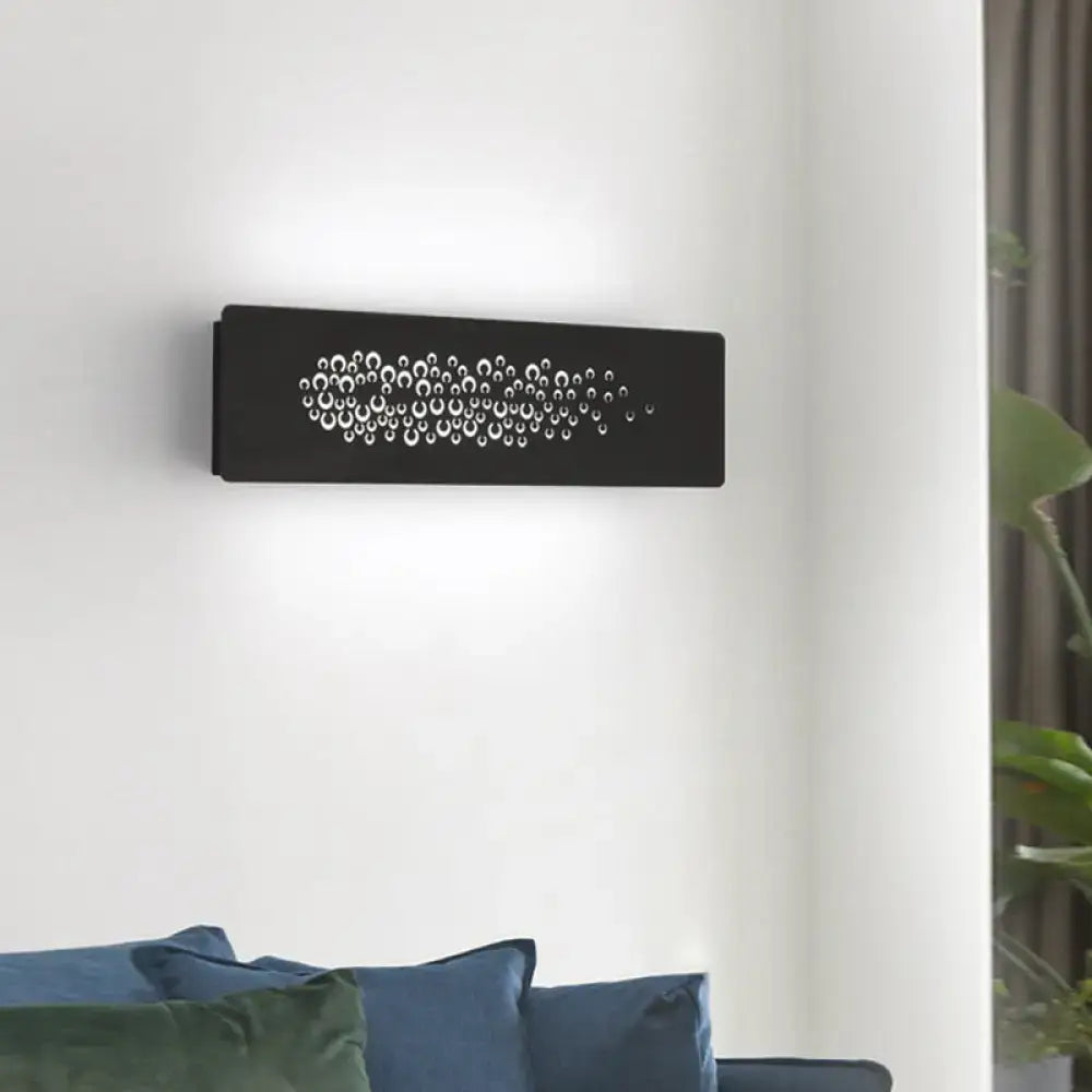 Minimalist white patterned metal wall lamp for bedroom up and down light