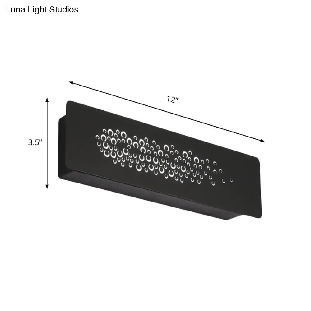 Minimalist white patterned metal wall lamp for bedroom up and down light