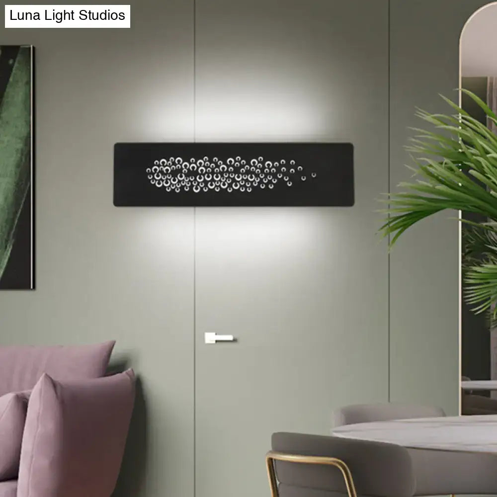 Minimalist white patterned metal wall lamp for bedroom up and down light