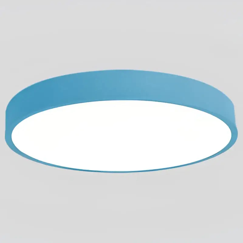 Minimalist white pink & green colorful round led ceiling light bedroom