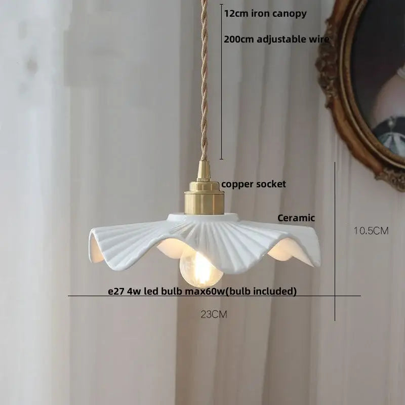 Minimalist white pleated glass pendant light for dining room