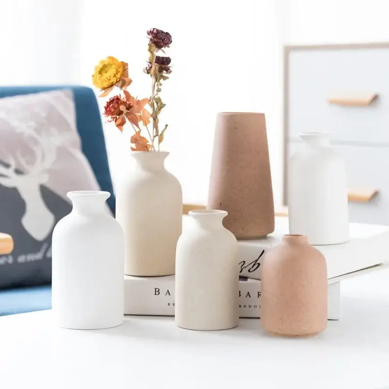 Minimalist white & terracotta decorbites ceramic vase dining room decor