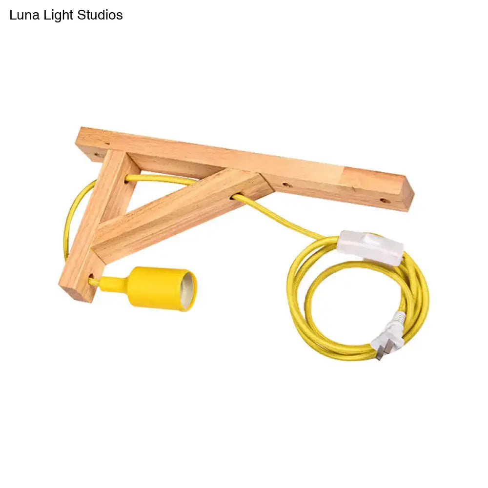 Minimalist wooden wall sconce with e26 e27 base – bedroom lamp