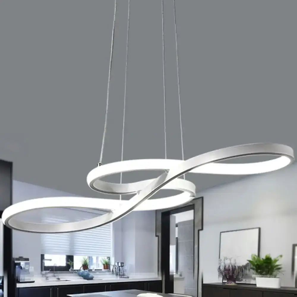 Minimalistic led infinity pendant light black & white dining room