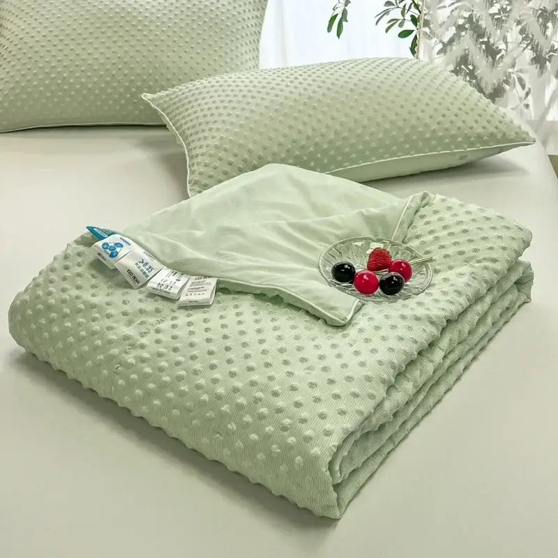Mint green textured cooling massage blanket bedroom comforter