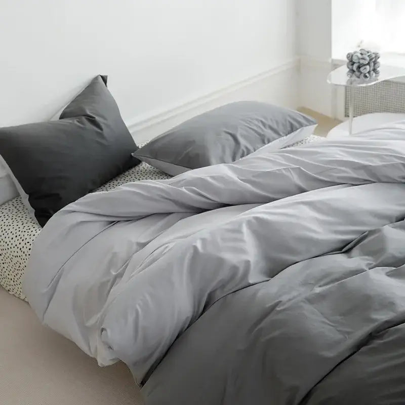 Mint green & white ginkgo leaf cartoon print bedding set bedroom
