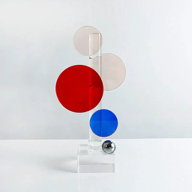 Modern abstract geometric crystal ornaments ring living room sculpture