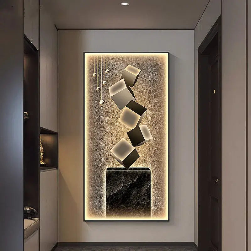 Modern abstract metallic led wall lamp for living room decor