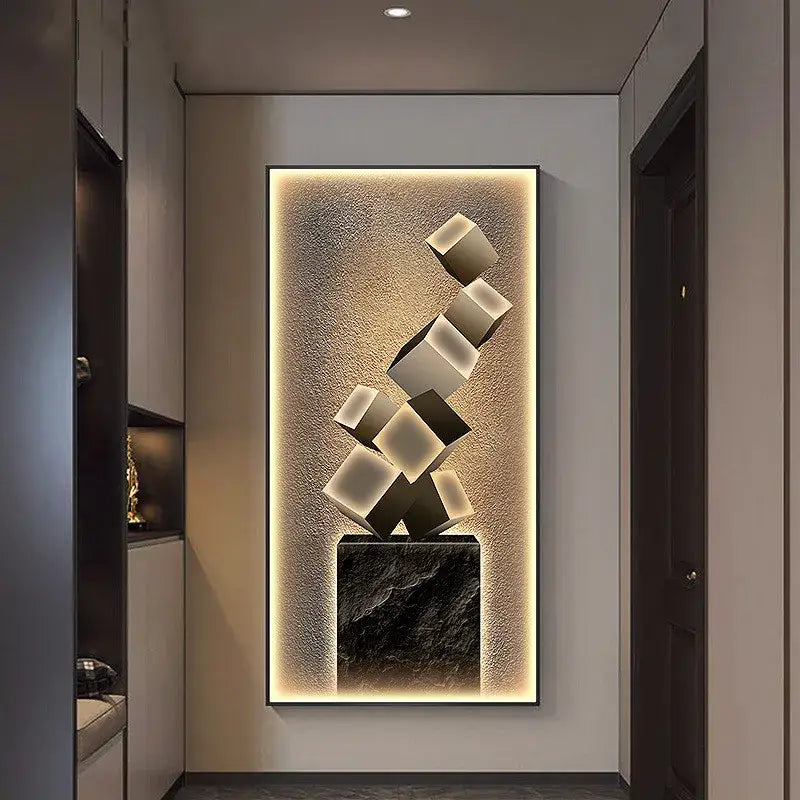 Modern abstract metallic led wall lamp for living room decor