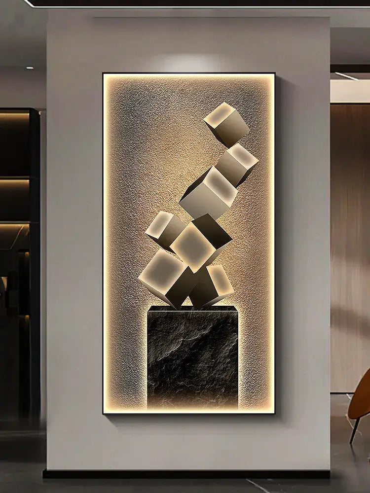 Modern abstract metallic led wall lamp for living room decor