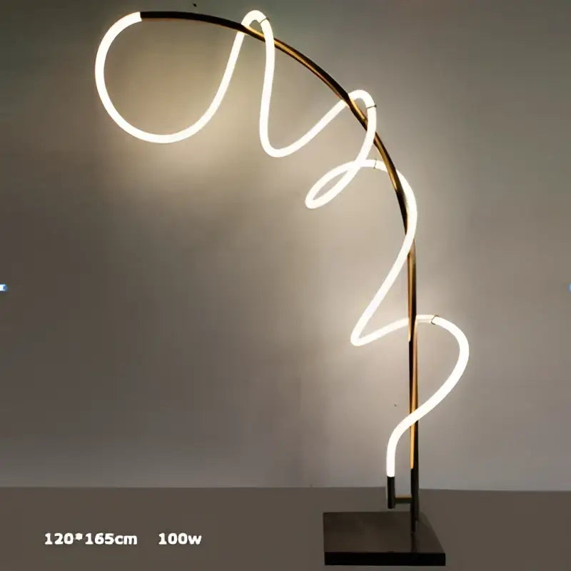 Modern abstract white & gold lines chandelier dining room light
