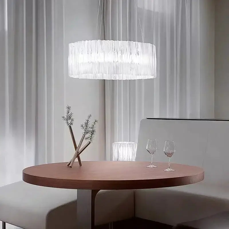 Modern acrylic ceiling chandelier gold ring light for dining room