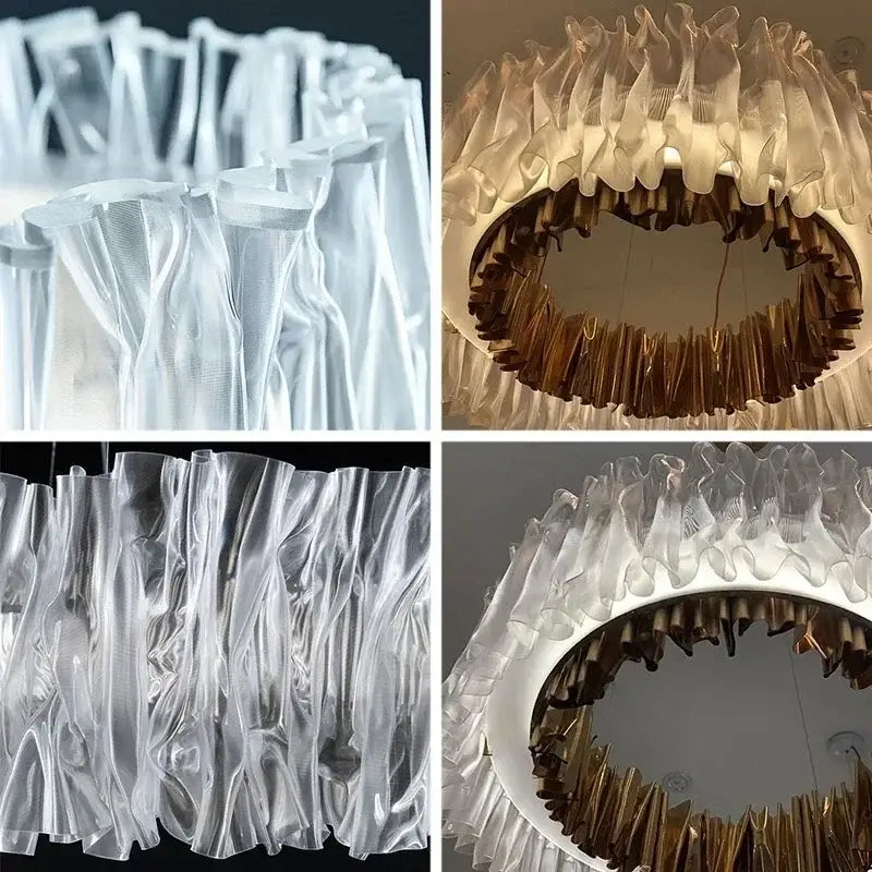 Modern acrylic ceiling chandelier gold ring light for dining room