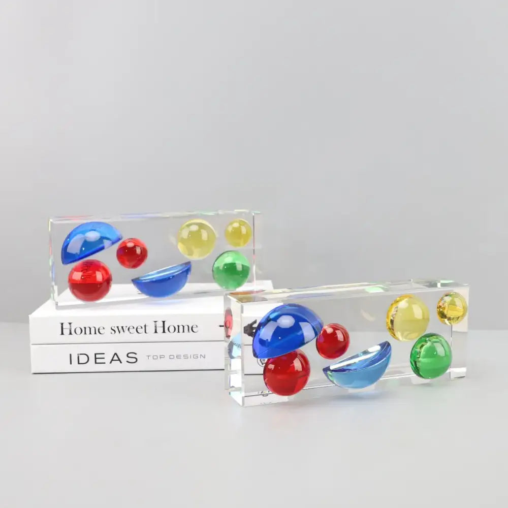 Modern acrylic crystal color sphere half round living room ornament