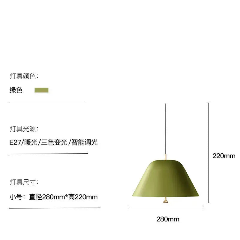 Modern acrylic green dimmable pendant lamp for kitchen and dining room