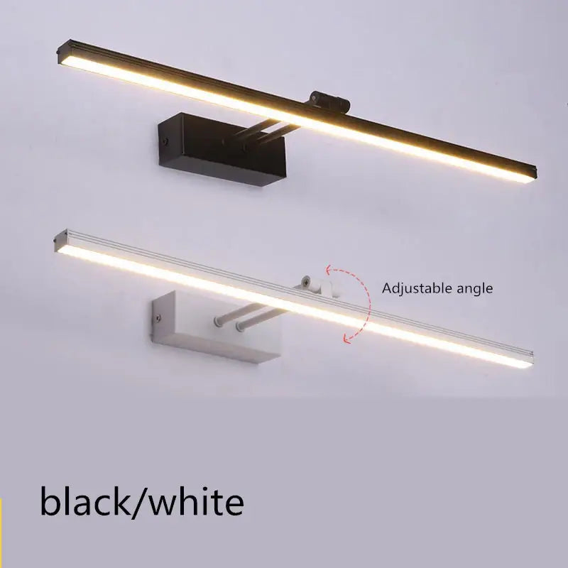 Modern adjustable black & white led vanity mirror light bathroom sconce