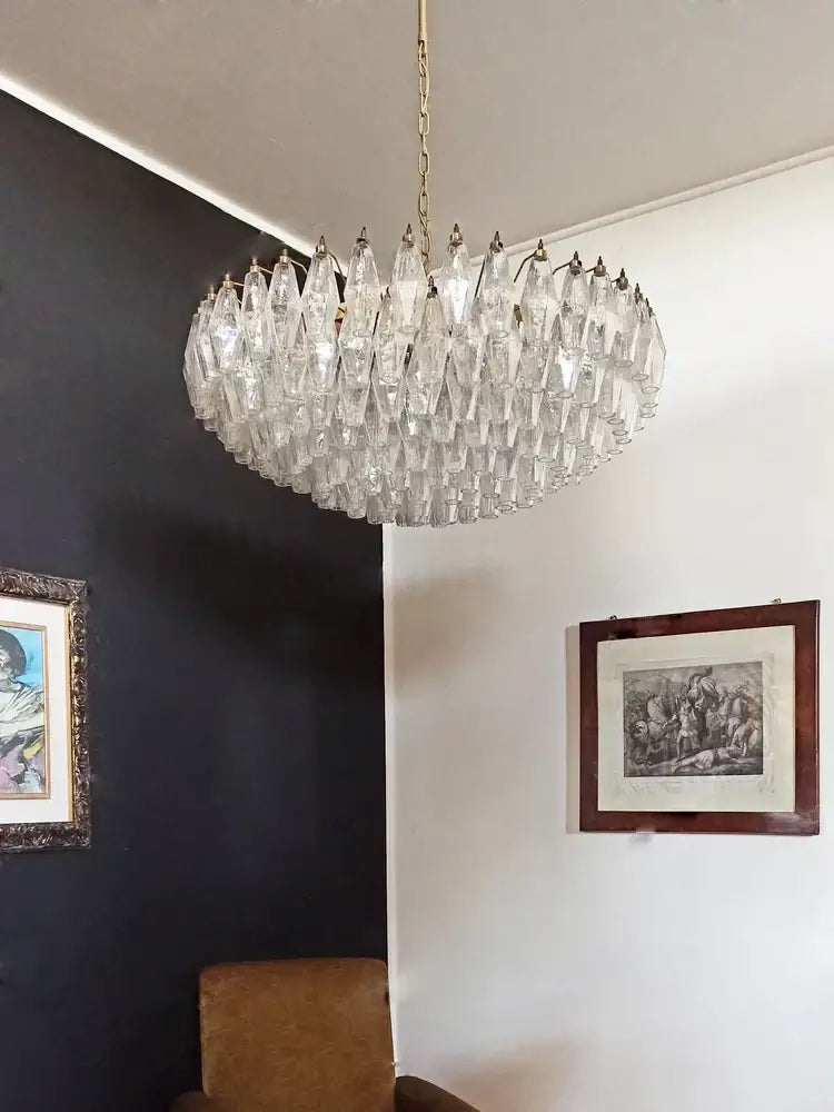 Modern amber and gray glass chandelier dining room luxury light